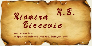 Miomira Birčević vizit kartica